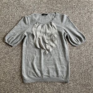 Ann Taylor Romantic Cashmere Ruffle Pleated Sweater Top S